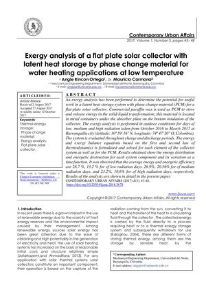 Exergy analysis of a flat plate solar collector with latent heat storage by phase change material for water heating applications at low temperature