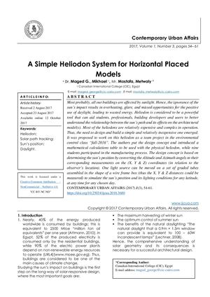 A Simple Heliodon System for Horizontal Placed Models