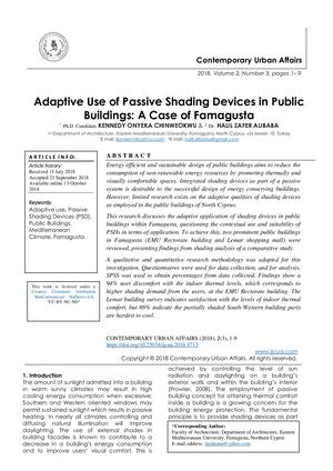 Adaptive Use of Passive Shading Devices in Public Buildings: A Case of Famagusta