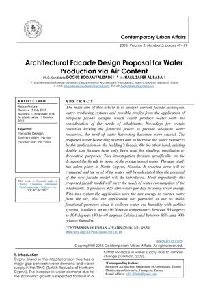 Architectural Facade Design Proposal for Water Production via Air Content