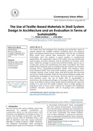 The Use of Textile-Based Materials in Shell System Design in Architecture and an Evaluation in Terms of Sustainability