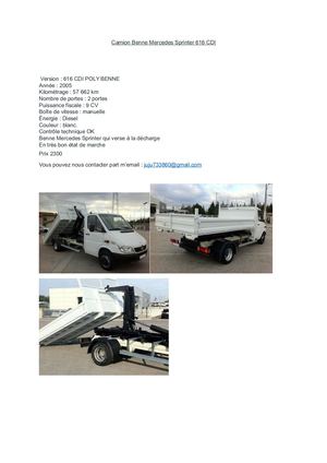 Camion Benne Mercedes Sprinter 616 Cdi