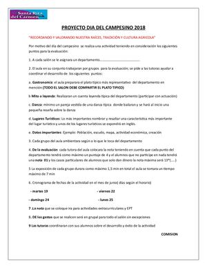 Proyecto Dia Del Campesino 2018