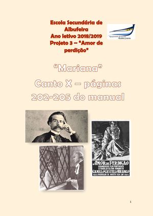 "Mariana" - Capítulo X, "Amor De Perdição"