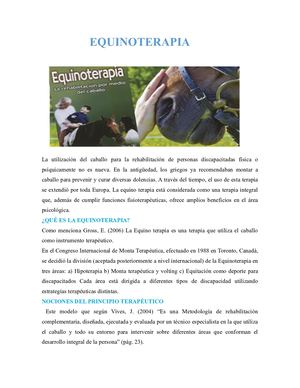 La Utilización Del Caballo Para La Rehabilitación De Personas Discapacitadas Física O Psíquicamente No Es Nueva