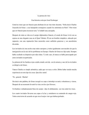 La Prensa de vino ( story )