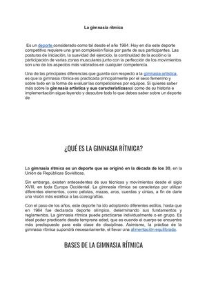 La Gimnasia Rítmica