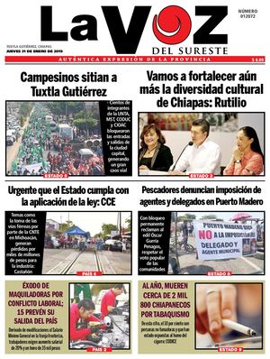 Diario La Voz del Sureste 31-01-2019