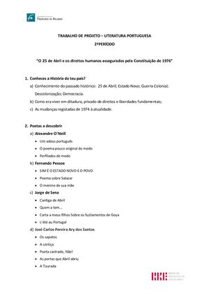 Guião De Trabalho Pil Literatura Portuguesa