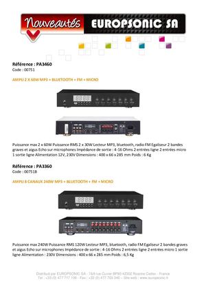 EUROPSONIC Dépliants Nouveautés 2019-1