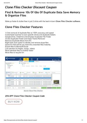 Clone Files Checker Discount Coupon Codes