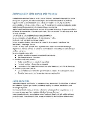 Administración Como Ciencia Arte Y Técnica
