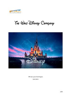 TPE FIRME DISNEY MONDIALISATION CONCURRENCE