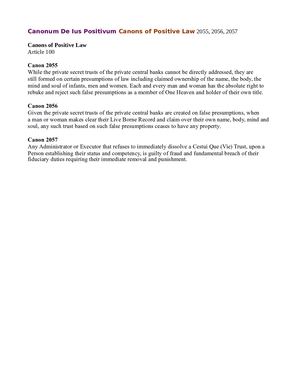 Canonum De Ius Positivum Canons Of Positive Law Artcle 100 2055 2056 2057