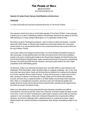 The Power Of Bold Episode 34: Adam Kreek, Olympic Gold Medalist and Adventurer