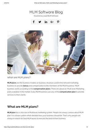 What Are Mlm Plans, Multi Level Marketing Business Plans? - Lead MLM Software