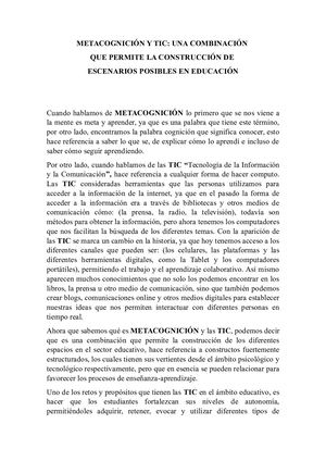 Metacognición Y las TIC