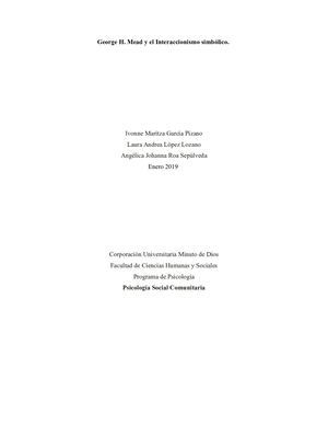 George H Mead Y El Interaccionismo Simbólico