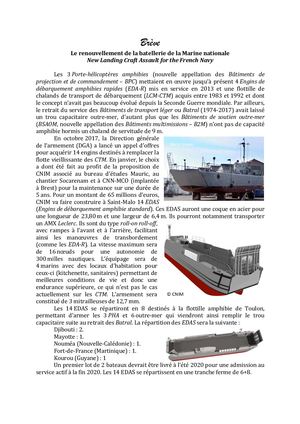 Brève du 5 février 2019 - Le renouvellement de la batellerie de la Marine nationale