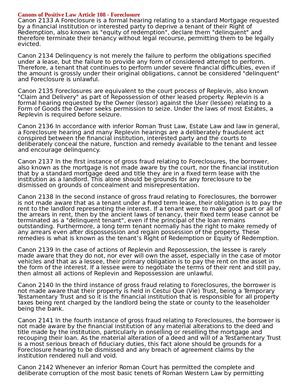 Canons Of Positive Law 108 Foreclosures