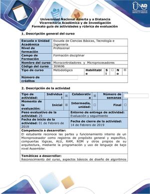 Guía De Actividades Y Rubrica De Evaluación Paso 1 Realizar La Actividad De Presaberes