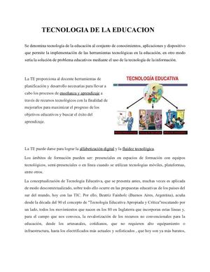 Tecnología De La Educación