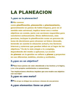 La Planeacion Moreno