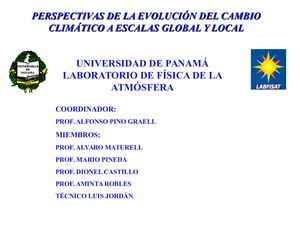 Perspectivas De La Evolución Del Cambio Clmático A Escalas Global Y Local