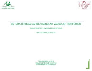 Suturas Utilizadas En Cardiologia Y Cirugia Vascular