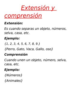 Extensión Y Comprensión