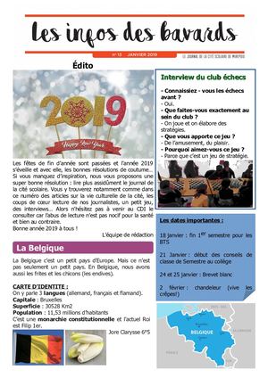 Journal n°13 Janvier 2019