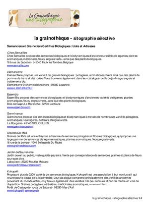 Sitographie Grainotheque V3