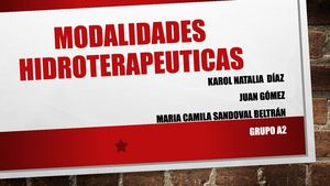 Modalidades Hidroterapeuticas