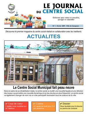 Journal N°1 du centre social de Gueugnon - Edition Février 2019