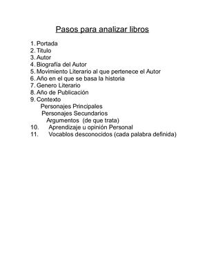 pasos para analizar libros