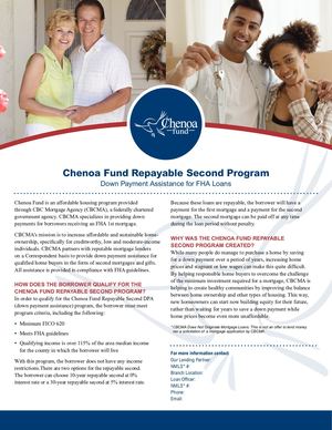 Chenoa Fund Resources Flyer Repayable Second