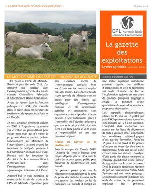 Gazette des exploitations. EPL Mirande riscle