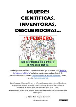 Mujeres Científicas 11 Febrero 2019