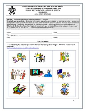 ENGLISH TEST FIRST ENGLISH COMPETENCE