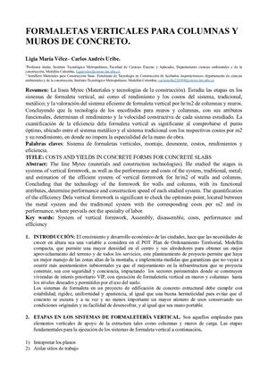 Articulo Formaleta De Vertical