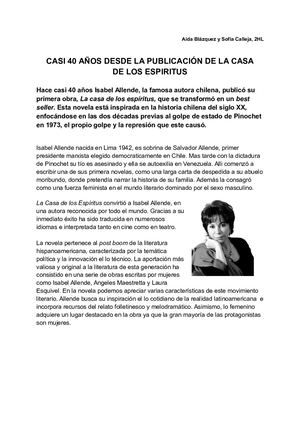 Reportaje La Casa De Los Espíritus