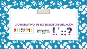 Uso Normativo De Los Signos De Puntuación Sara
