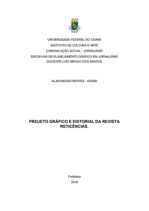 Planejamento Gráfico E Editorial da revista Reticências