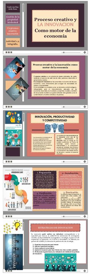 PROCESO CREATIVO Y LA INNOVACIÓN COMO MOTOR DE LA ECONOMÍA