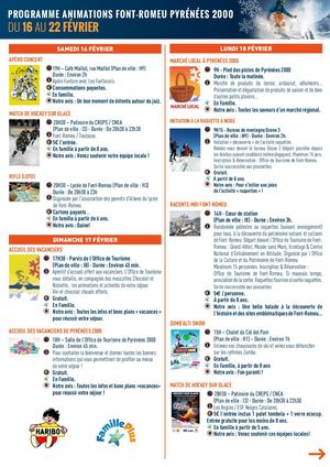 Programme du 16 au 22 fevrier