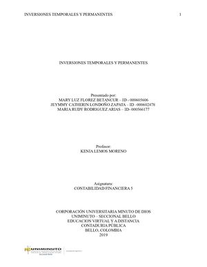 inversiones permanentes y temporales