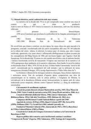 Literatura Valenciana Del Siglo XX