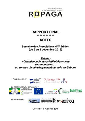 Gabon Rapport 4e éDition Semaine Associations 2018