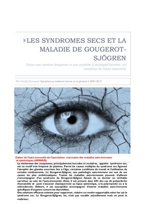 Sécheresse des muqueuses et Gougerot-Sjögren