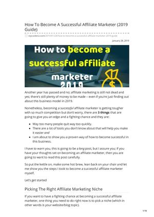 How To Become A Successful Affiliate Marketer 2019 Guide